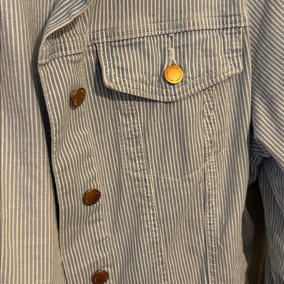 Universal Threads Striped Denim Jean Jacket Large - Picture 3 of 4